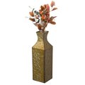 Uniquewise Antique Style Metal Bottle Shape Gold Floor Vase for Entryway, Living Room or Dining Room, Small QI004442.S